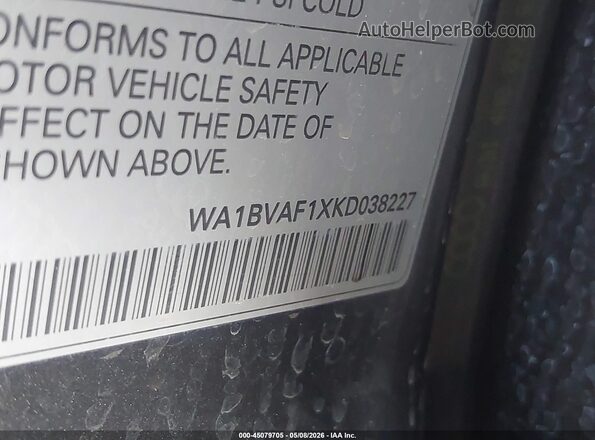 WA1BVAF1XKD038227 2019 AUDI Q8 Gray Շարժիչի բաժամունքի տեսք