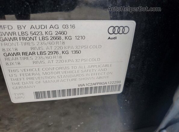 WA1C2AFP8GA122296 2016 AUDI Q5 Черный 