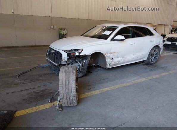WA1CVAF13KD018485 2019 AUDI Q8 White წინა მარცხენა ხედი სამი მეოთხედიდან