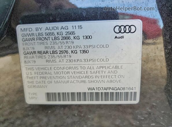 WA1D7AFP4GA081641 2016 AUDI Q5 Charcoal 