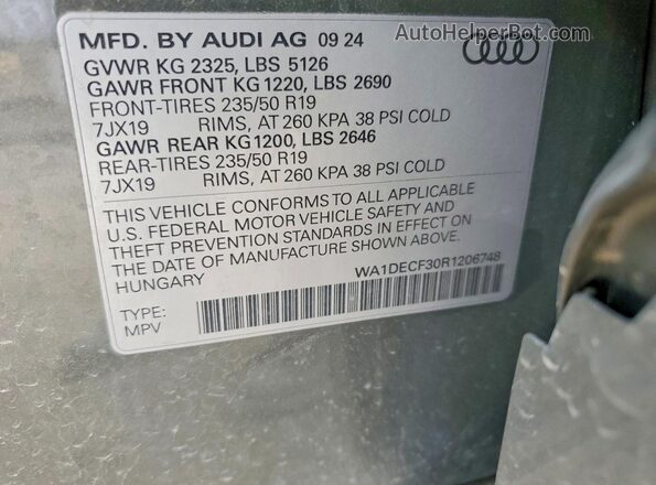 WA1DECF30R1206748 2024 AUDI Q3 Gray 