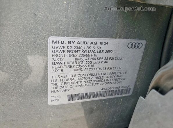 WA1DECF36S1018130 2025 AUDI Q3 Gray Вид наклейки з VIN-кодом