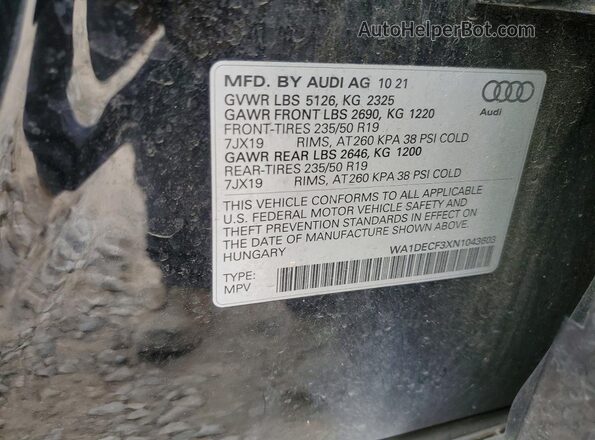 WA1DECF3XN1043603 2022 AUDI Q3 Black Սալոնի 360 աստիճան տեսք