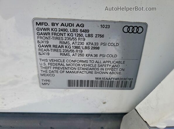 WA1EAAFY4R2030183 2024 AUDI Q5 White 