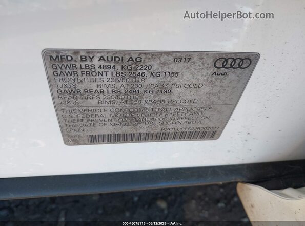 WA1ECCFS2JR002623 2018 AUDI Q3 White Engine compartment view