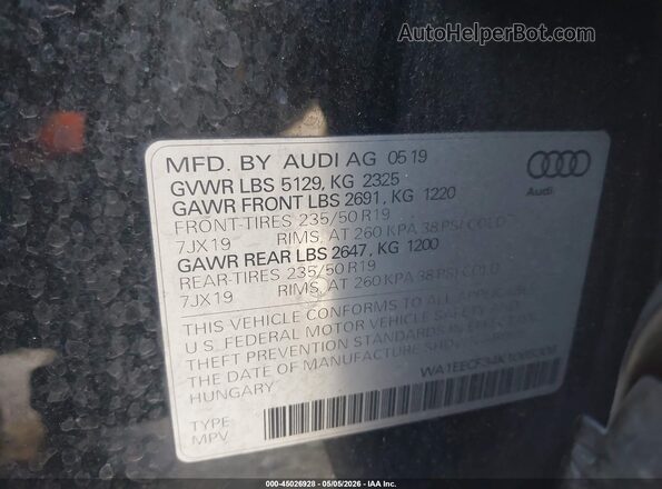 WA1EECF34K1065306 2019 AUDI Q3 Black 