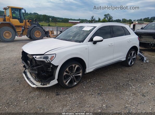WA1EECF36L1111753 2020 AUDI Q3 White Առջևի ձախ երեք քառորդ տեսարան