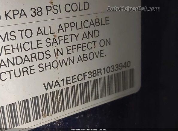 WA1EECF38R1033940 2024 AUDI Q3 Dark Blue Widok komory silnika