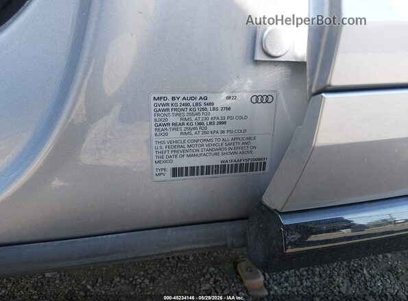 WA1FAAFY5P2009831 2023 AUDI Q5 Silver Widok komory silnika
