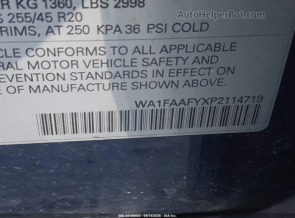 WA1FAAFYXP2114719 2023 AUDI Q5 Blue 