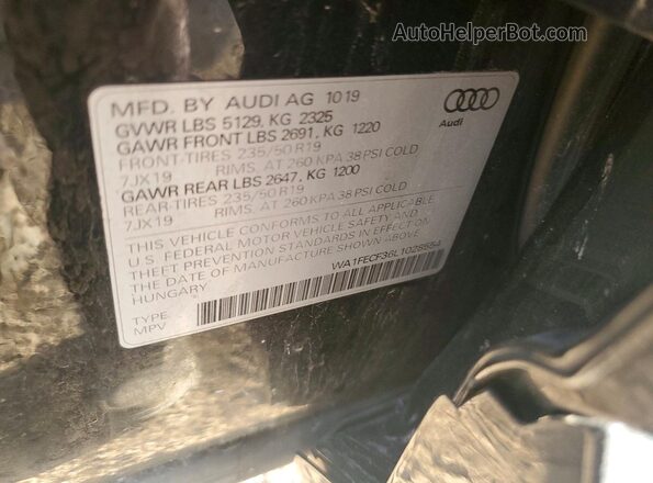 WA1FECF36L1028554 2020 AUDI Q3 Black VIN sticker view