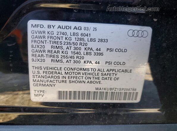 WA1KUBFZ1SP056788 2025 AUDI Q4 Black 