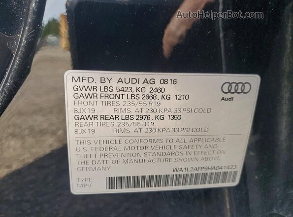 WA1L2AFP9HA041423 2017 AUDI Q5 Black Engine compartment view