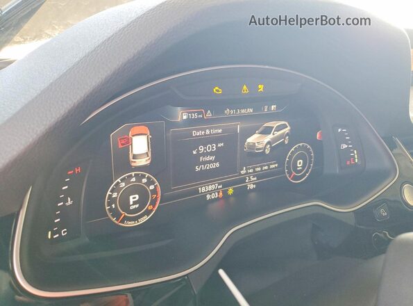 WA1LAAF7XHD005306 2017 AUDI Q7 Gray Սարքավորումների վահանակի տեսք