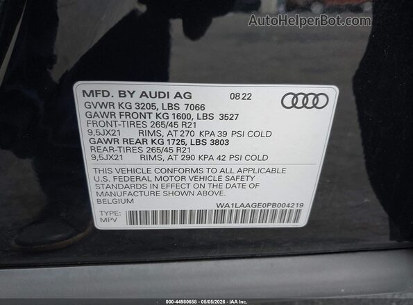 WA1LAAGE0PB004219 2023 AUDI E-TRON Black 