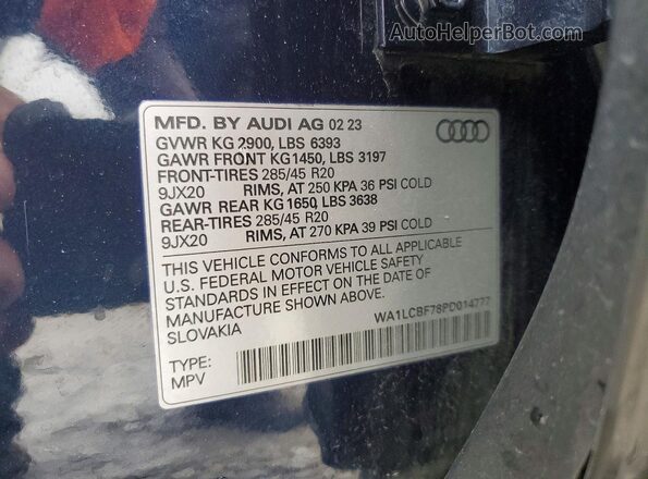 WA1LCBF78PD014777 2023 AUDI Q7 Синий Панорамный вид салона 360°