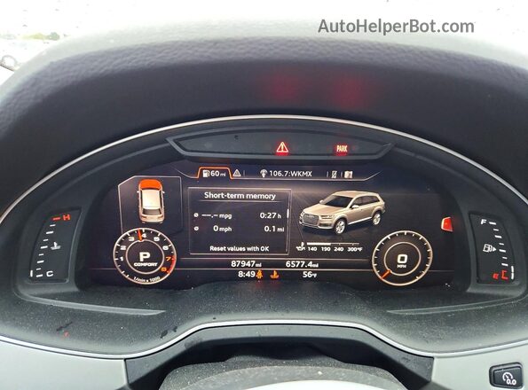 WA1LHAF74KD020421 2019 AUDI Q7 Silver Սարքավորումների վահանակի տեսք