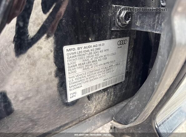 WA1LXAF76MD012374 2021 AUDI Q7 Black ძრავის განყოფილების ხედი