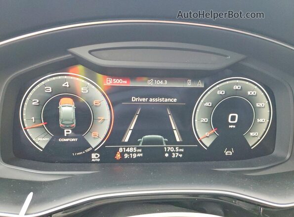 WA1LXBF73ND015076 2022 AUDI Q7 Black Widok zestawu wskaźników