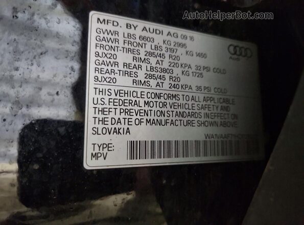WA1VAAF71HD028322 2017 AUDI Q7 Black 