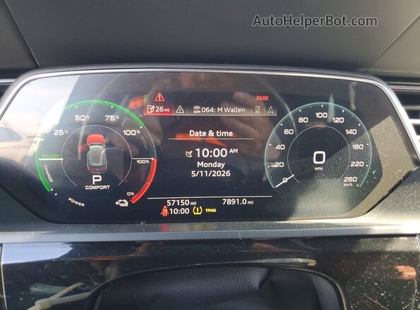 WA1VABGE6KB020531 2019 AUDI E-TRON Black ხელსაწყოთა პანელის ხედი