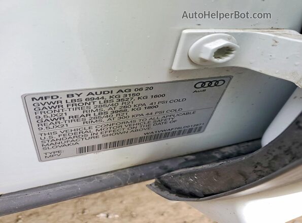 WA1VWAF76LD012871 2020 AUDI SQ7 White 