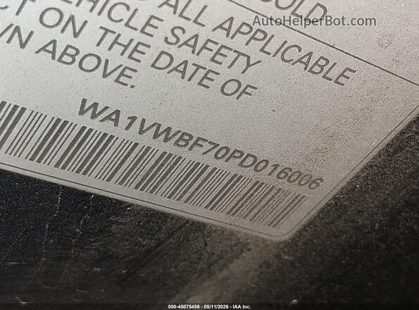 WA1VWBF70PD016006 2023 AUDI SQ7 Black 