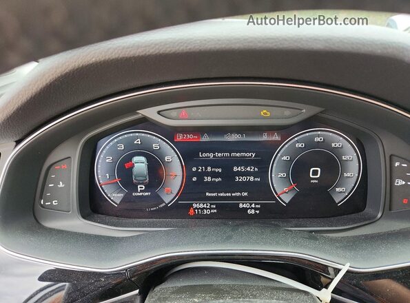 WA1VXAF7XLD006407 2020 AUDI Q7 White Widok zestawu wskaźników