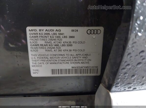 WA1E2AFY4R2120785 2024 AUDI Q5 Серый Вид подкапотного пространства