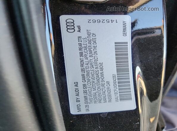 WAU1BCFUXSN042351 2025 AUDI A5 Black Vista de la etiqueta del VIN