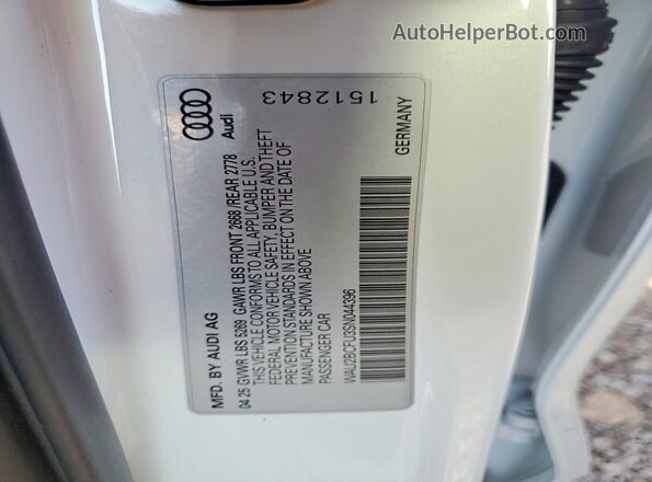 WAU2BCFU3SN044396 2025 AUDI A5 White ძრავის განყოფილების ხედი