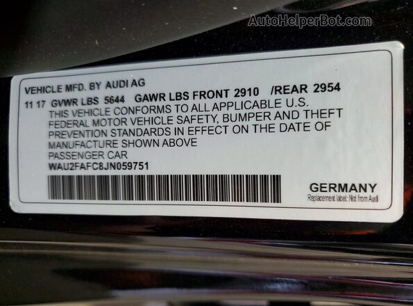 WAU2FAFC8JN059751 2018 AUDI S7 Черный Вид подкапотного пространства