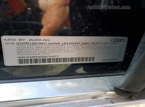 WAU34AFD6GN010477 2016 AUDI A8 Black Widok komory silnika