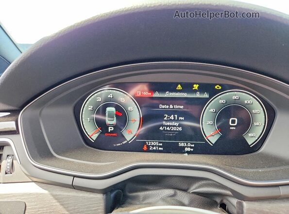 WAU4AGF5XRN005374 2024 AUDI A5 White Widok zestawu wskaźników
