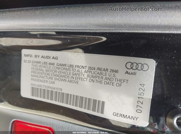 WAUABCF53PA041078 2023 AUDI OTHER Black Engine compartment view