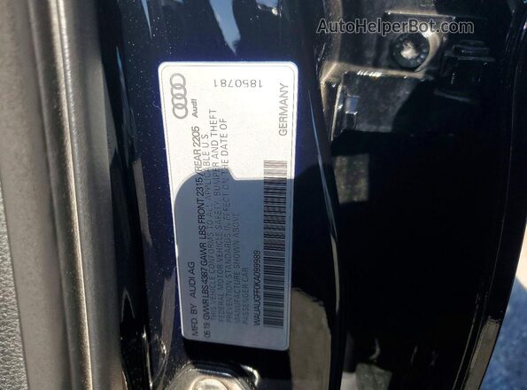 WAUAUGFF0KA099989 2019 AUDI A3 Black Vista del compartimento del motor