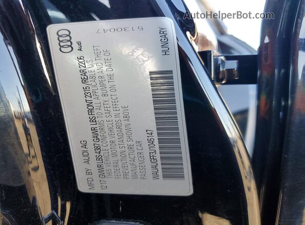 WAUAUGFF3J1045147 2018 AUDI A3 Black Вид підкапотного простору