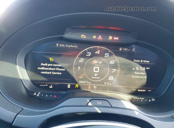 WAUB1GFF4J1032839 2018 AUDI S3 Black Instrument cluster view