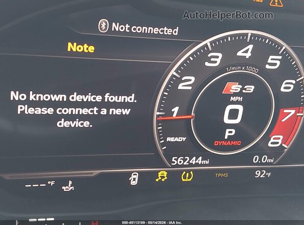 WAUB1GFF4J1039967 2018 AUDI S3 White 