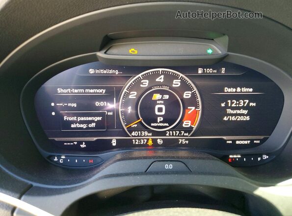 WAUB1GFF4KA085137 2019 AUDI S3 Серый Вид щитка приборов