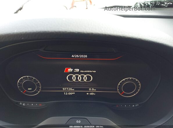 WAUB1GFF7J1060134 2018 AUDI S3 Black Vista de los asientos traseros