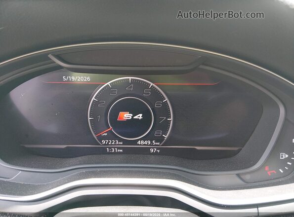 WAUB4AF43JA214339 2018 AUDI S4 White 