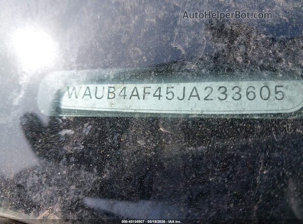 WAUB4AF45JA233605 2018 AUDI S4 Black Շարժիչի բաժամունքի տեսք