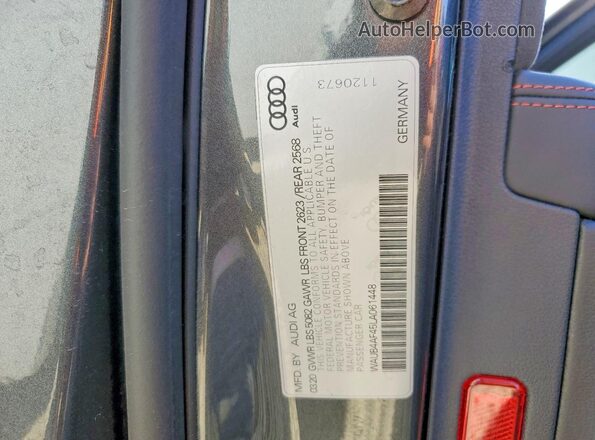 WAUB4AF45LA061448 2020 AUDI S4 Серый Вид подкапотного пространства