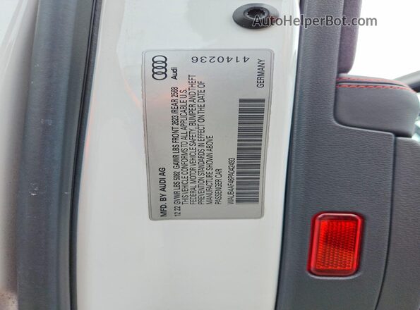 WAUB4AF46PA042493 2023 AUDI S4 White Engine compartment view