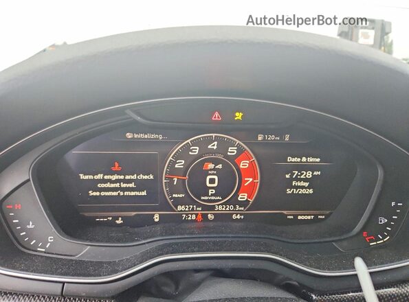 WAUB4AF49JA141381 2018 AUDI S4 Белый Вид щитка приборов