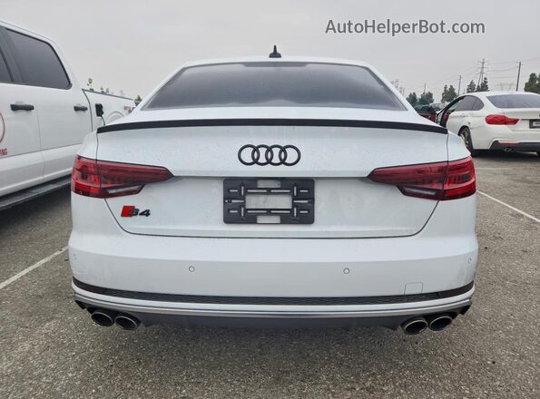 WAUB4AF49JA141381 2018 AUDI S4 Белый Вид сзади