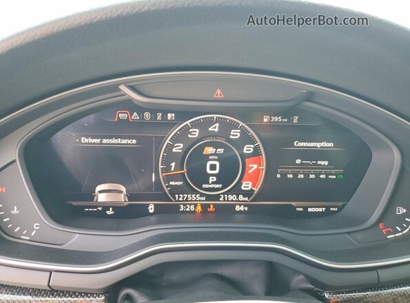 WAUB4CF59KA081155 2019 AUDI S5 Gray Instrument cluster view