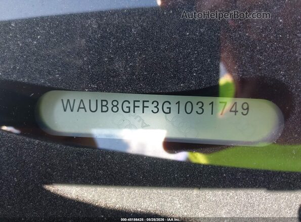 WAUB8GFF3G1031749 2016 AUDI A3 Black 