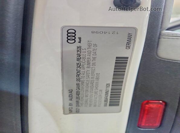 WAUBBAF40MN011928 2021 AUDI A4 White ძრავის განყოფილების ხედი
